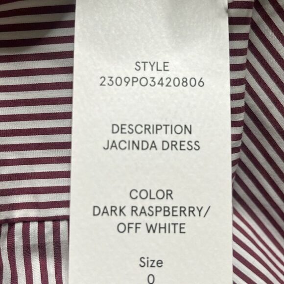 Veronica Beard Jacinda Striped Stretch Cotton Shirtdress size 0 NWT $497 - Picture 6 of 13